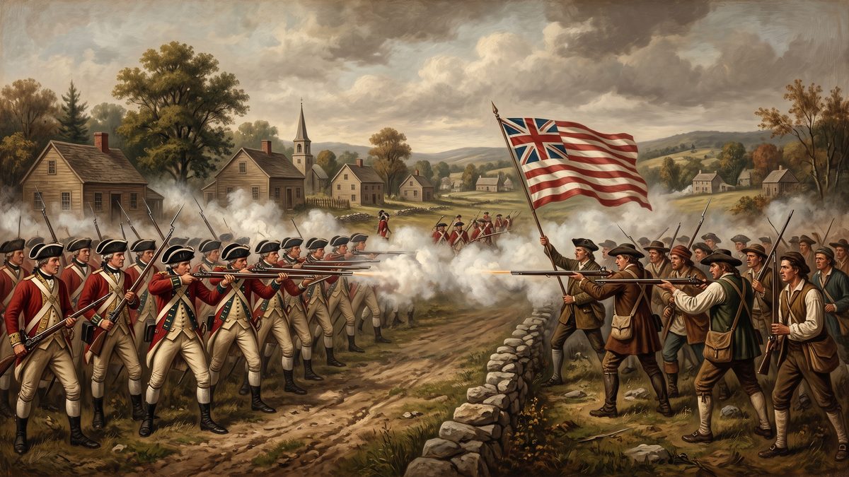 アメリカ独立戦争が始まるのイラスト