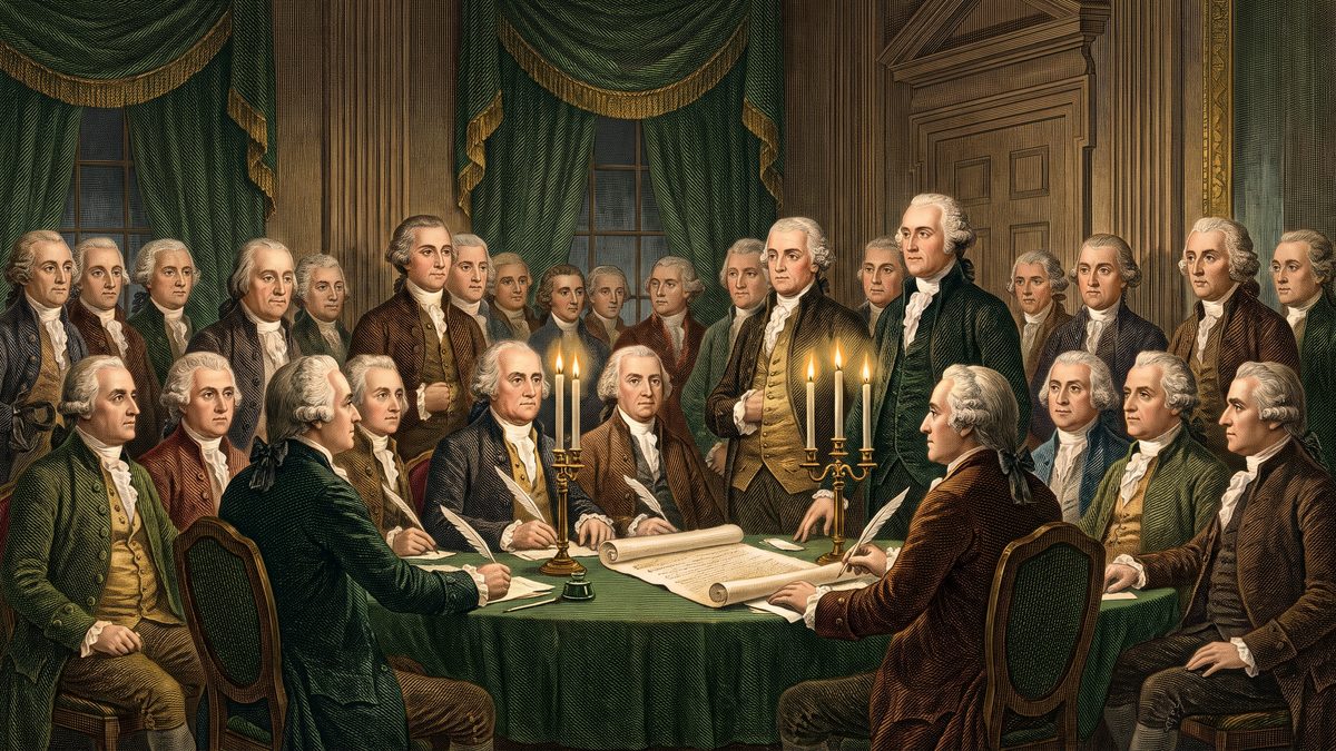アメリカ合衆国憲法が制定されるのイラスト