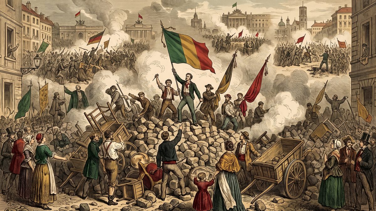 諸国民の春（1848年革命）が起こるのイラスト