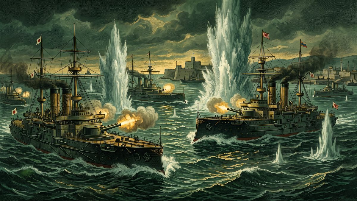 日露戦争が始まるのイラスト